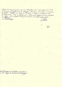 Kabinettsorder Friedrichs II. an die Akademiedirektoren vom 15.Juni 1776, mit der die Aufnahme Franz Carl Achards als Ordentliches Akademiemitglied bestätigt wurde.